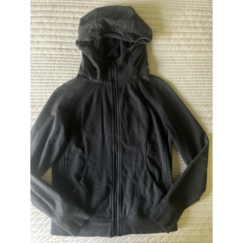 Lululemon Charcoal Grey Full Zip Scuba Hoodie 10